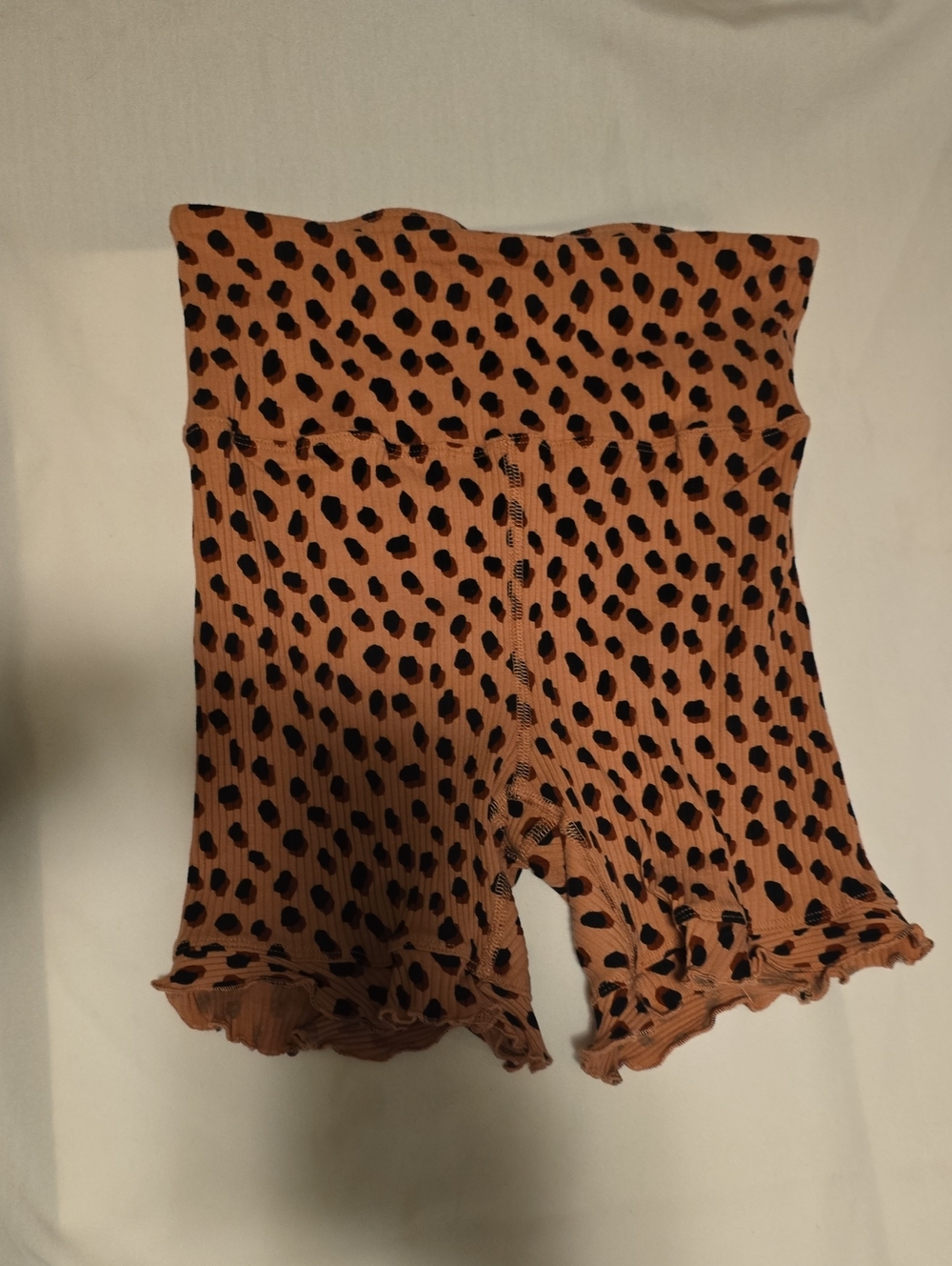 Beach Riot Rust Leopard-Spot Ribbed Shorts